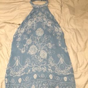 Pale Blue Halter Mini-Dress